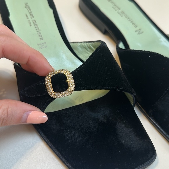 SIGERSON MORRISON DESIGNER VELVET RHINESTONE SHOES MADE IN ITALY SIZE 9.5 - Picture 10 of 12